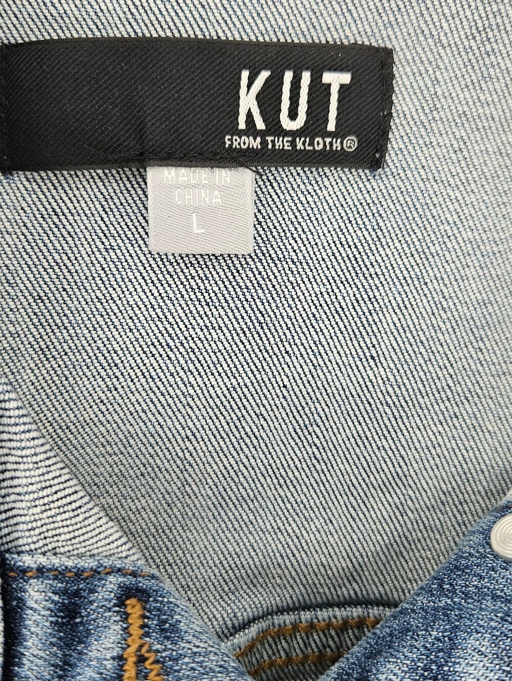 Kut from the Kloth Faded Blue Denim Jacket - Picture 3 of 5